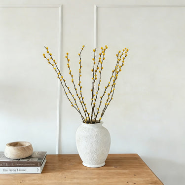 Pussy Willow Branches, Yellow, 12 Stems, 65CM