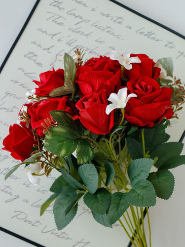 red artificial rose bouquet 2